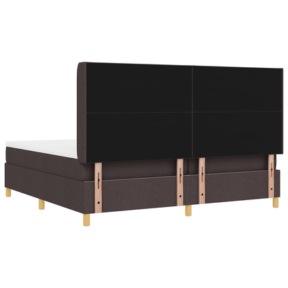 Boxspringbed met matras en LED stof donkerbruin 200x200 cm