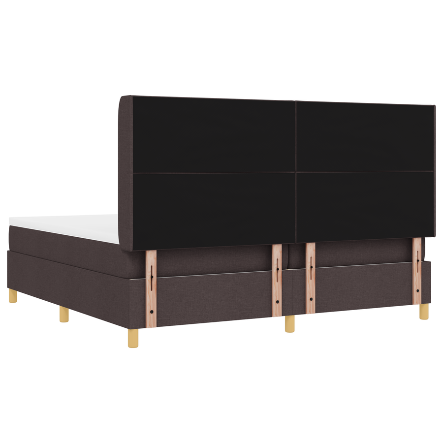Boxspringbed met matras en LED stof donkerbruin 200x200 cm