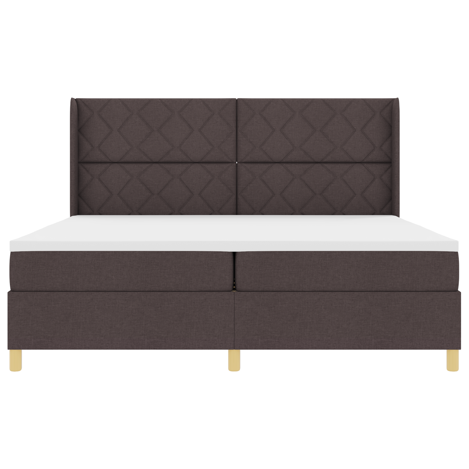 Boxspringbed met matras en LED stof donkerbruin 200x200 cm
