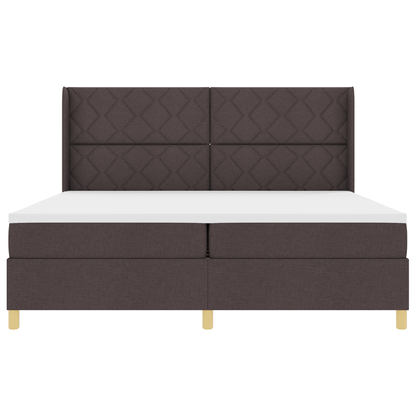 Boxspringbed met matras en LED stof donkerbruin 200x200 cm