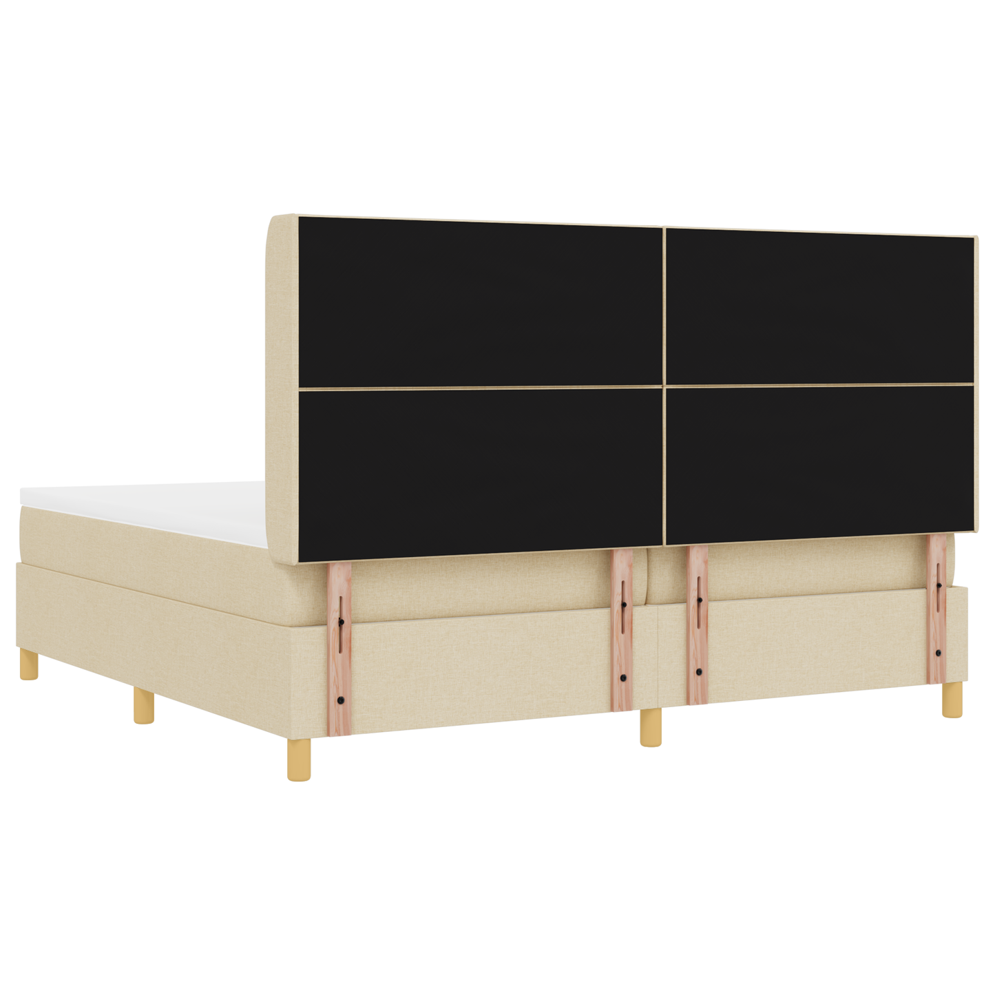 Boxspringbed met matras en LED stof crèmekleurig 200x200 cm