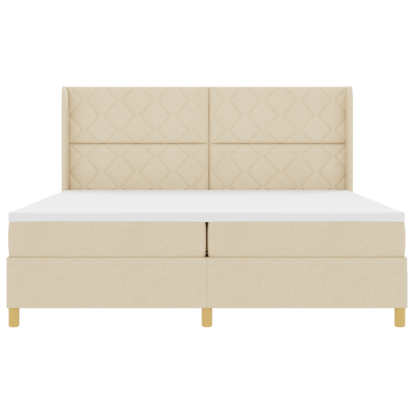 Boxspringbed met matras en LED stof crèmekleurig 200x200 cm