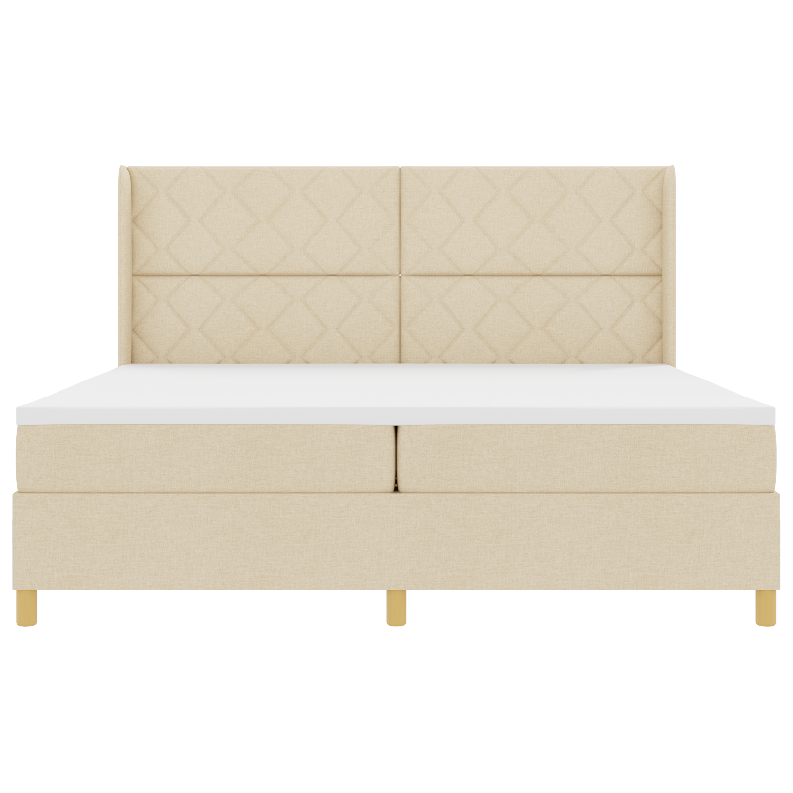 Boxspringbed met matras en LED stof crèmekleurig 200x200 cm
