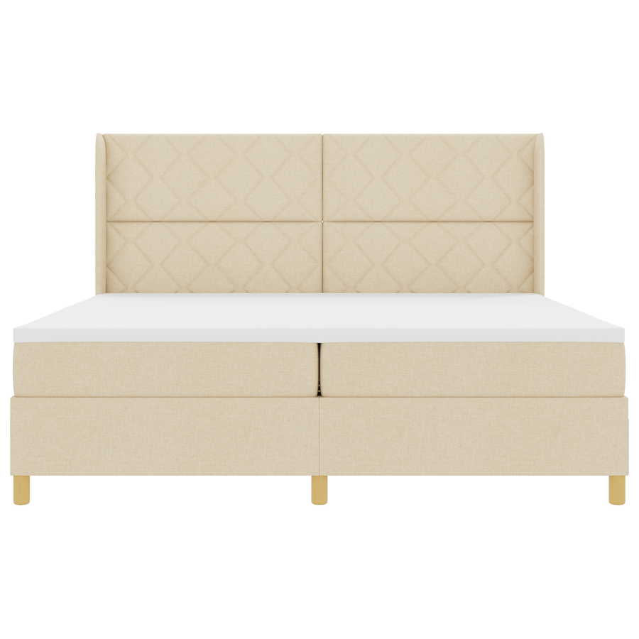 Boxspringbed met matras en LED stof crèmekleurig 200x200 cm