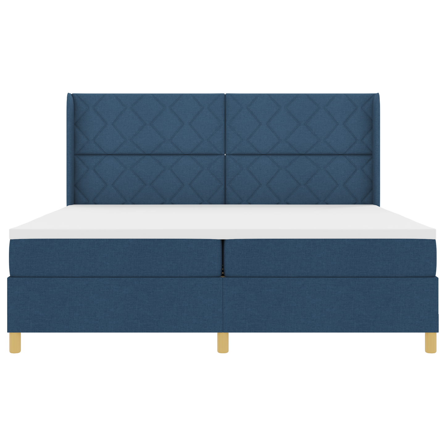 Boxspringbed met matras en LED stof blauw 200x200 cm