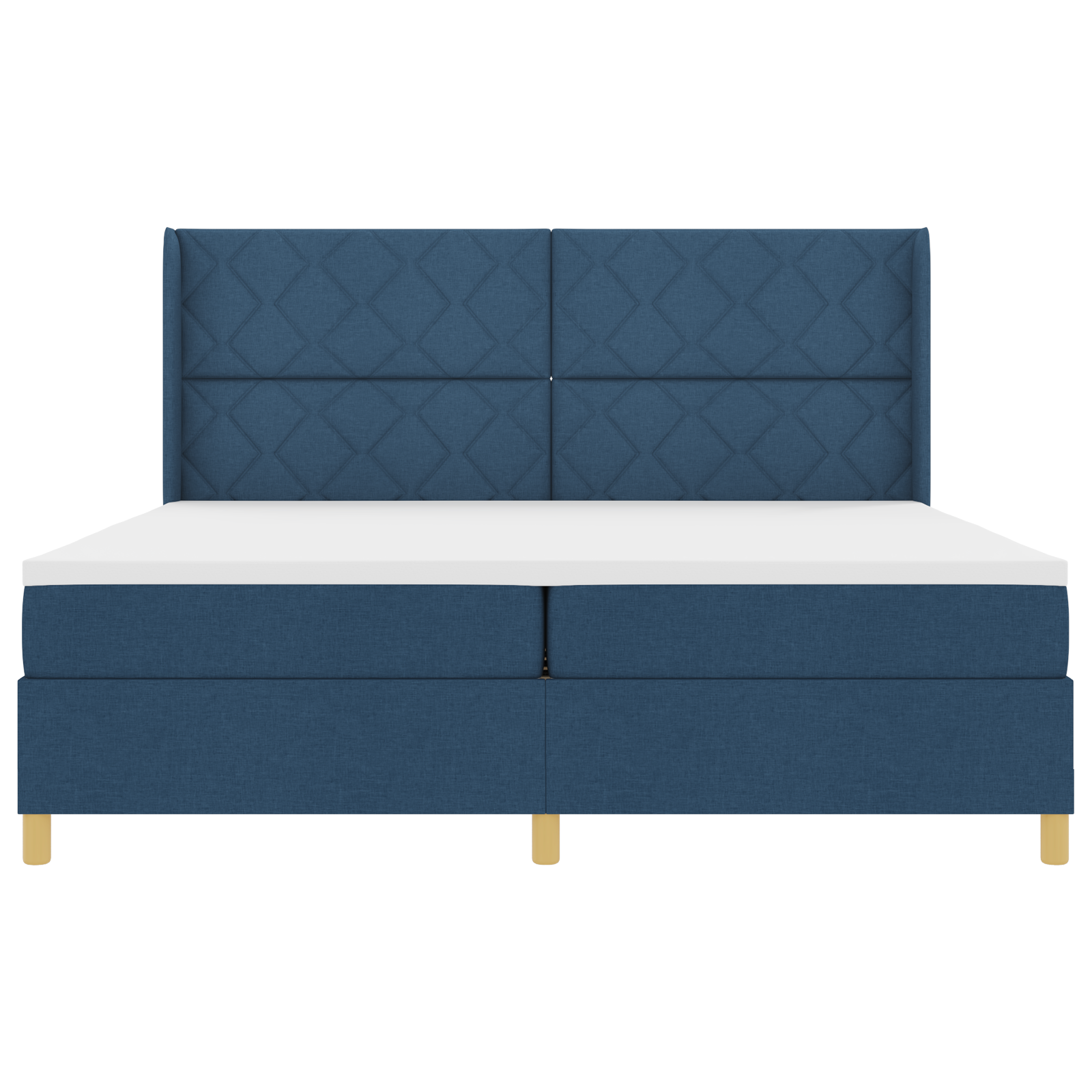 Boxspringbed met matras en LED stof blauw 200x200 cm