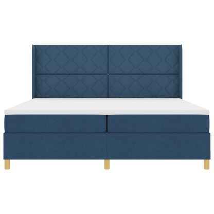 Boxspringbed met matras en LED stof blauw 200x200 cm