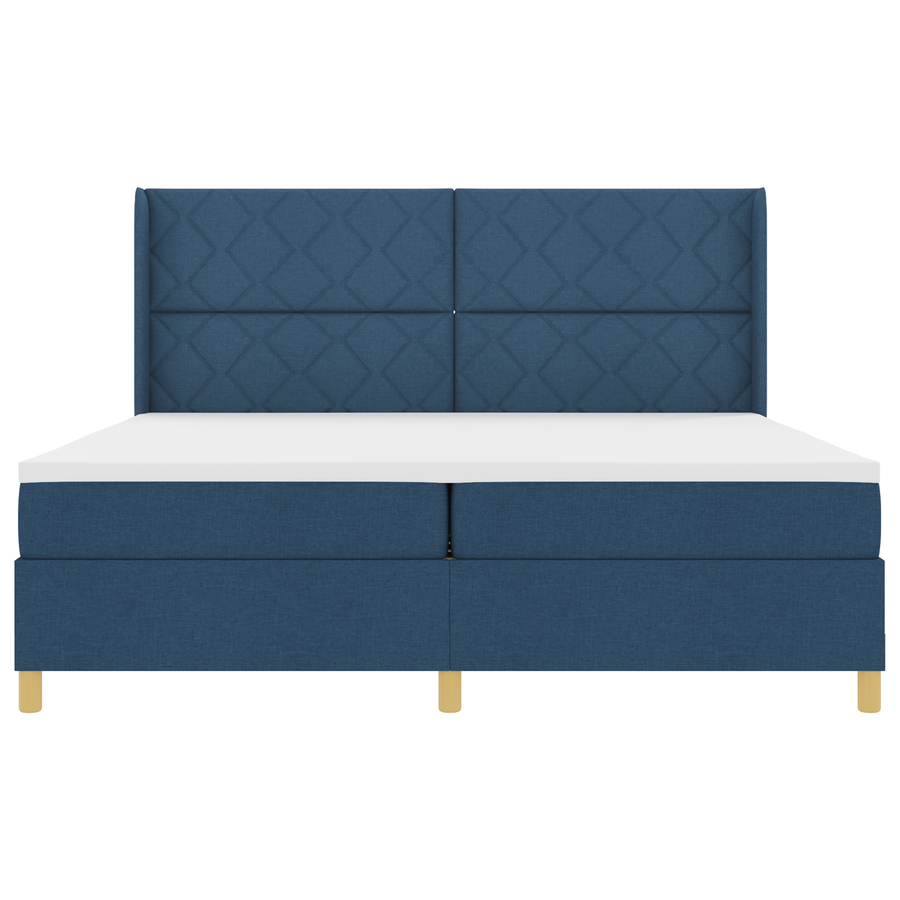 Boxspringbed met matras en LED stof blauw 200x200 cm