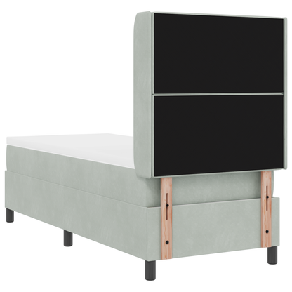 Boxspringbed met matras en LED fluweel lichtgrijs 80x200 cm