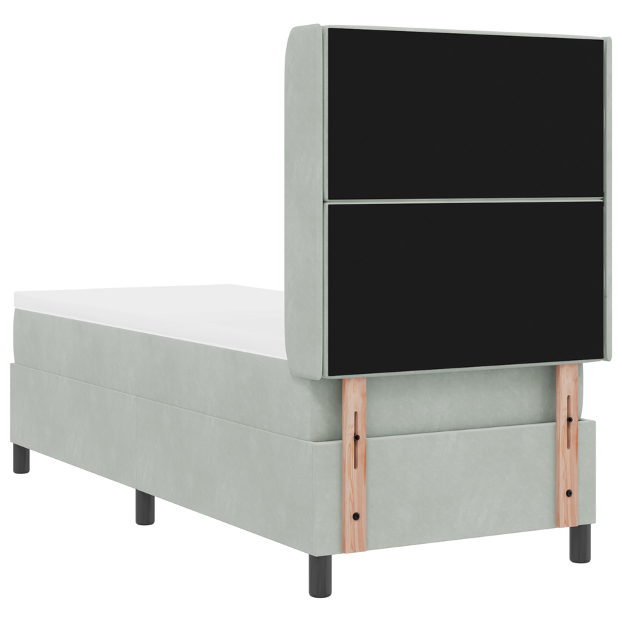 Boxspringbed met matras en LED fluweel lichtgrijs 80x200 cm