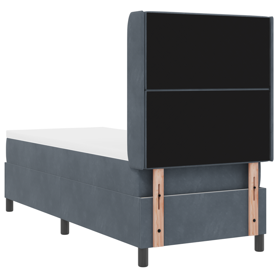 Boxspringbed met matras en LED fluweel donkergrijs 80x200 cm