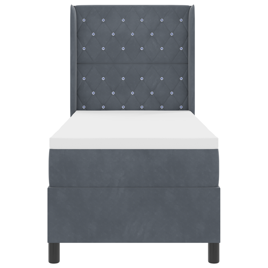 Boxspringbed met matras en LED fluweel donkergrijs 80x200 cm
