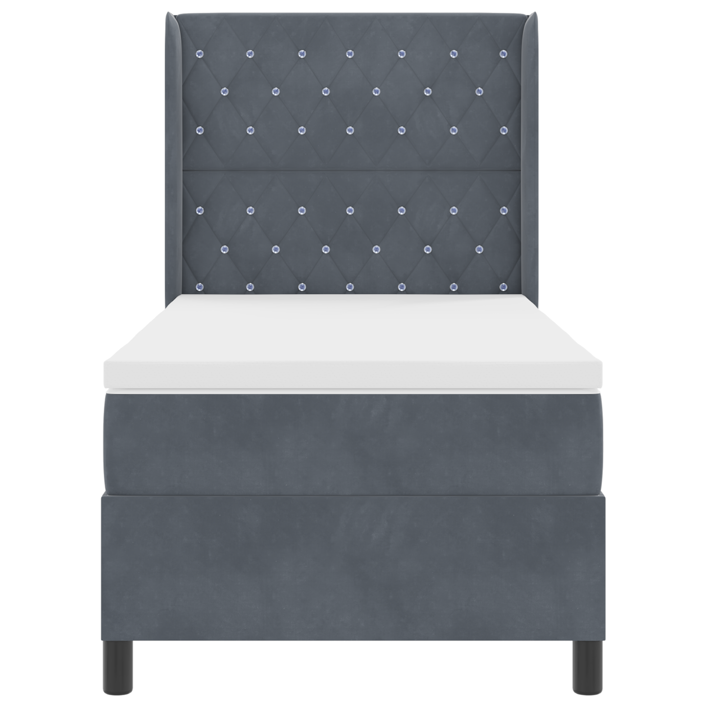 Boxspringbed met matras en LED fluweel donkergrijs 100x200 cm