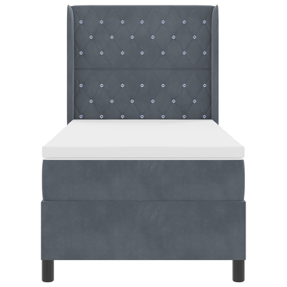 Boxspringbed met matras en LED fluweel donkergrijs 100x200 cm