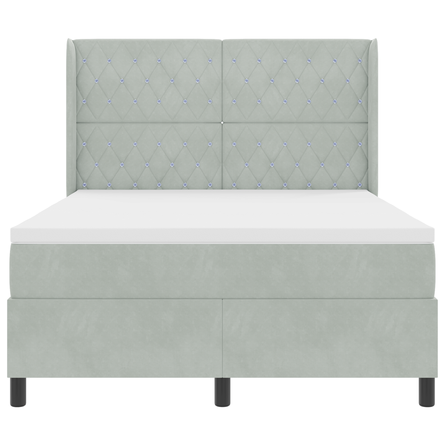 Boxspringbed met matras en LED fluweel lichtgrijs 140x190 cm