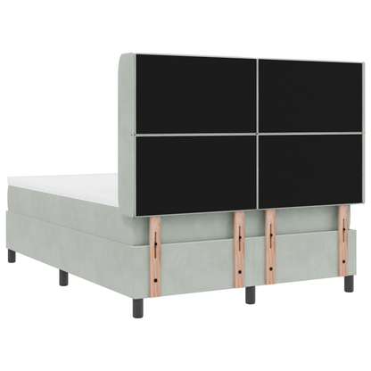 Boxspringbed met matras en LED fluweel lichtgrijs 160x200 cm