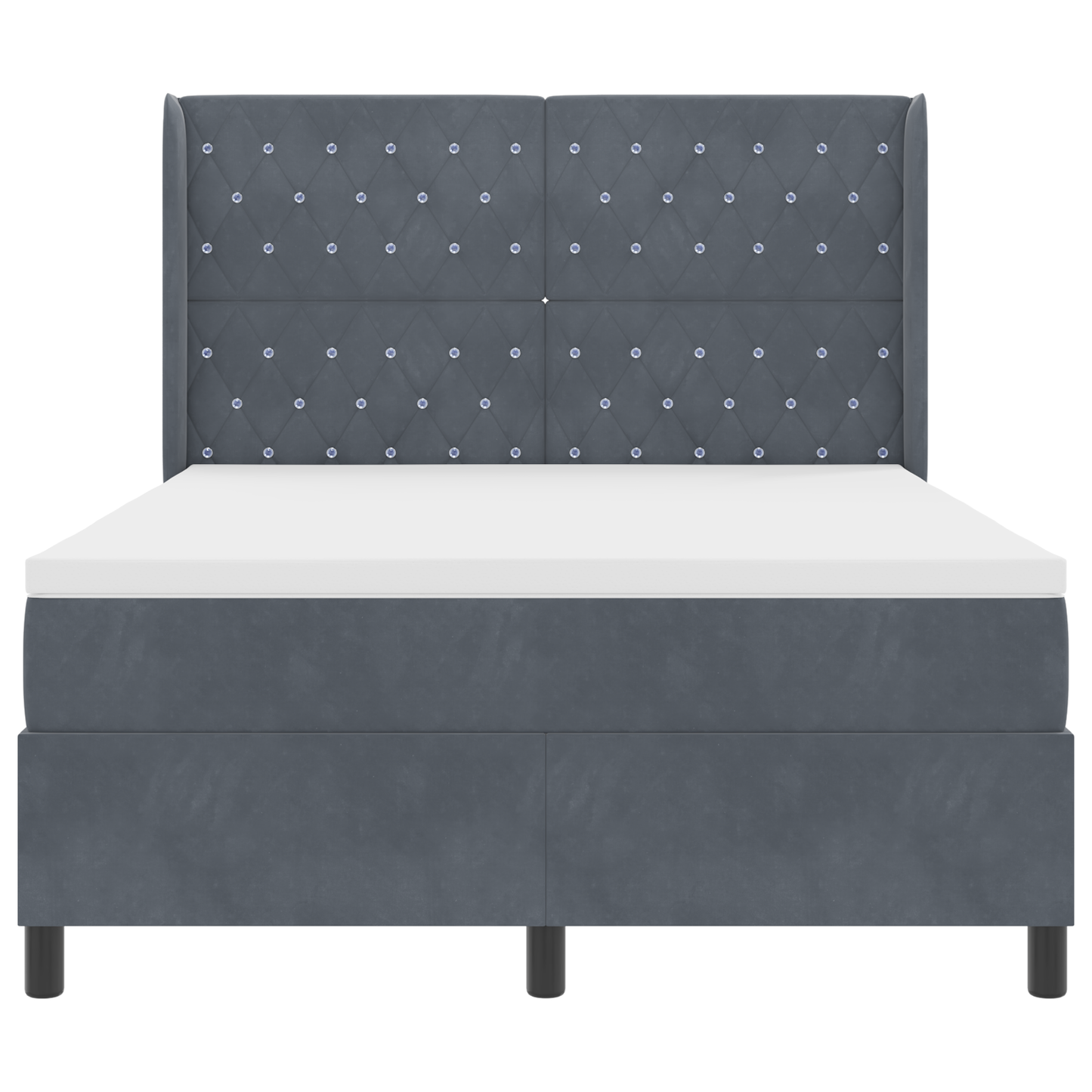 Boxspringbed met matras en LED fluweel donkergrijs 160x200 cm