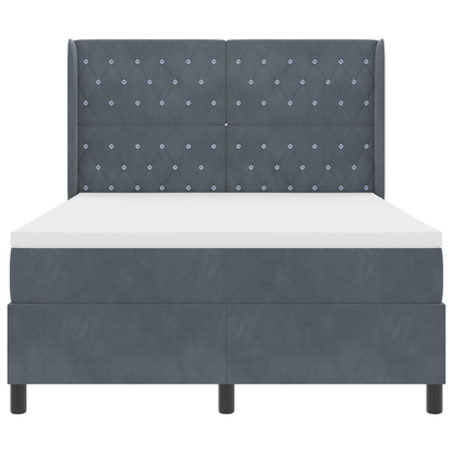 Boxspringbed met matras en LED fluweel donkergrijs 160x200 cm