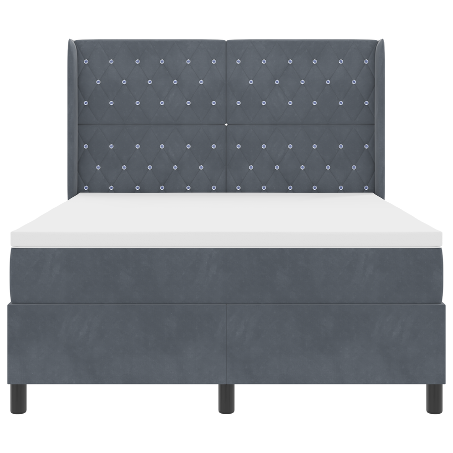 Boxspringbed met matras en LED fluweel donkergrijs 160x200 cm