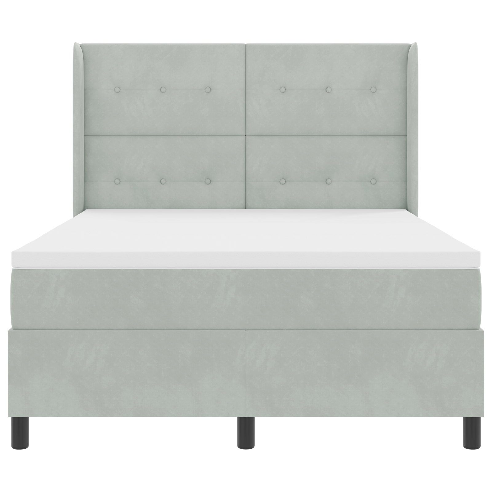 Boxspringbed met matras en LED fluweel lichtgrijs 140x190 cm