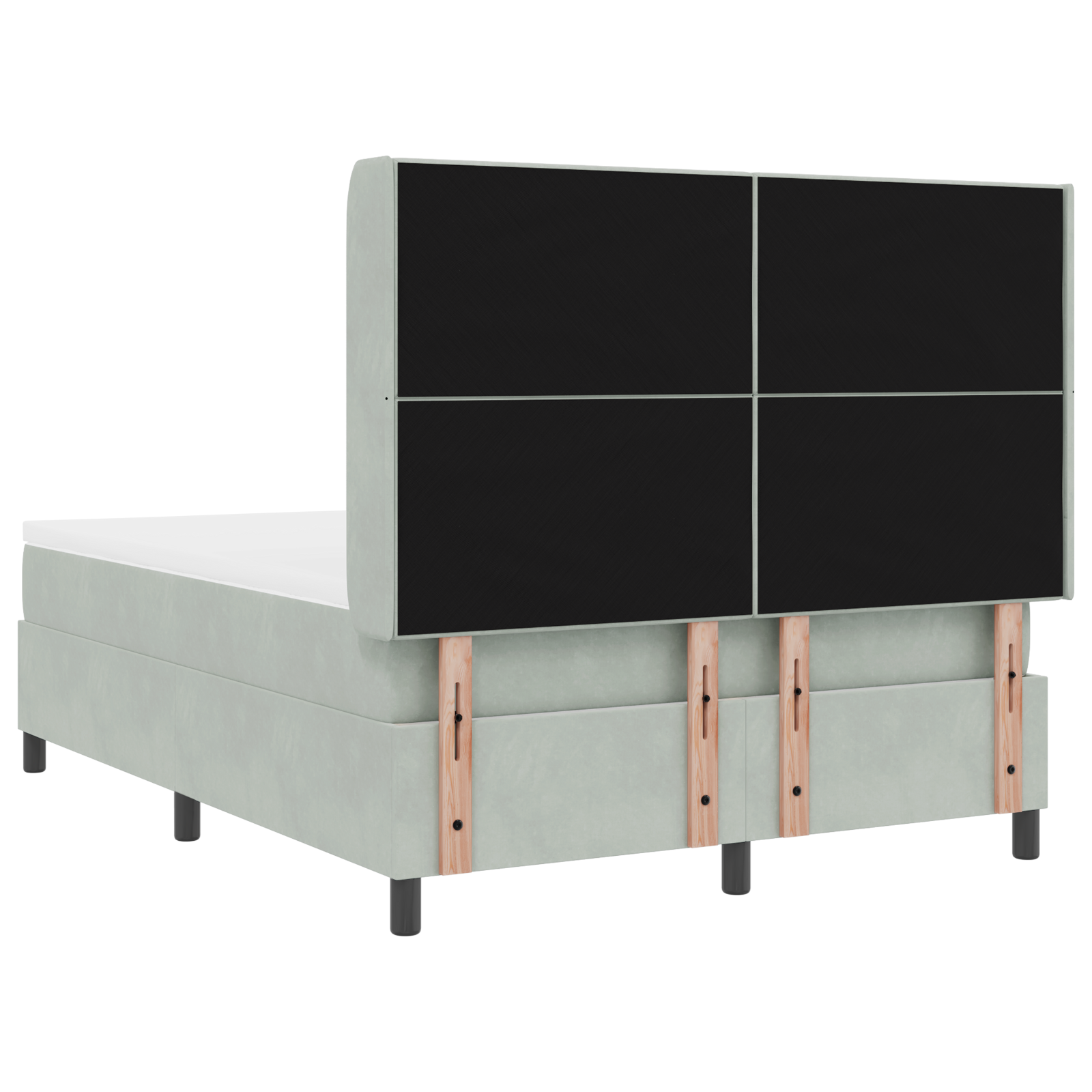 Boxspringbed met matras en LED fluweel lichtgrijs 160x200 cm