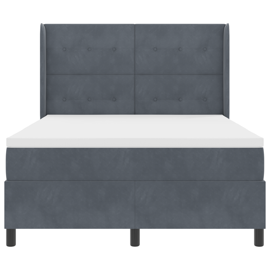 Boxspringbed met matras en LED fluweel donkergrijs 160x200 cm