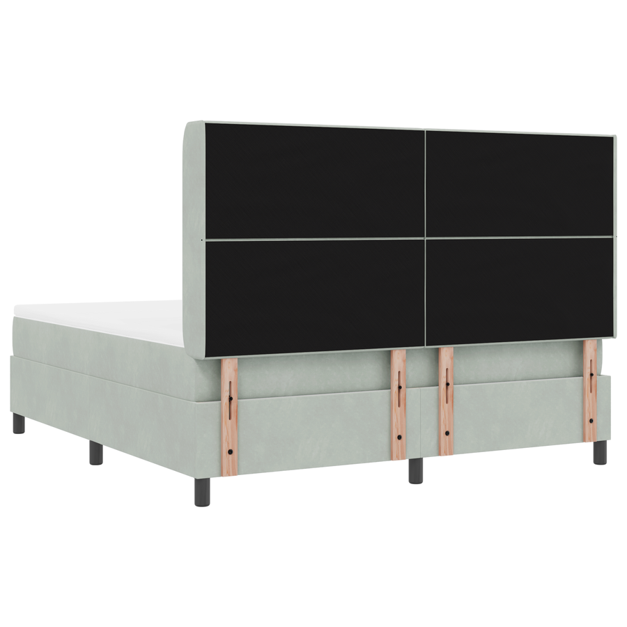 Boxspringbed met matras en LED fluweel lichtgrijs 180x200 cm