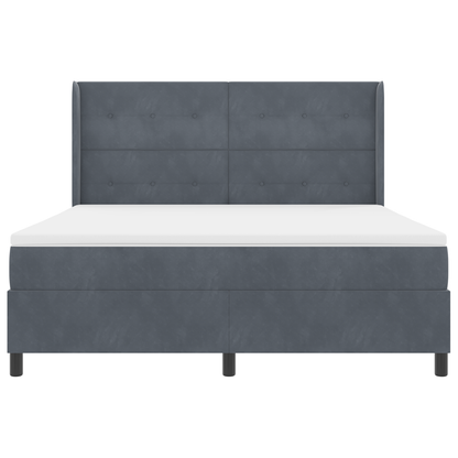 Boxspringbed met matras en LED fluweel donkergrijs 180x200 cm