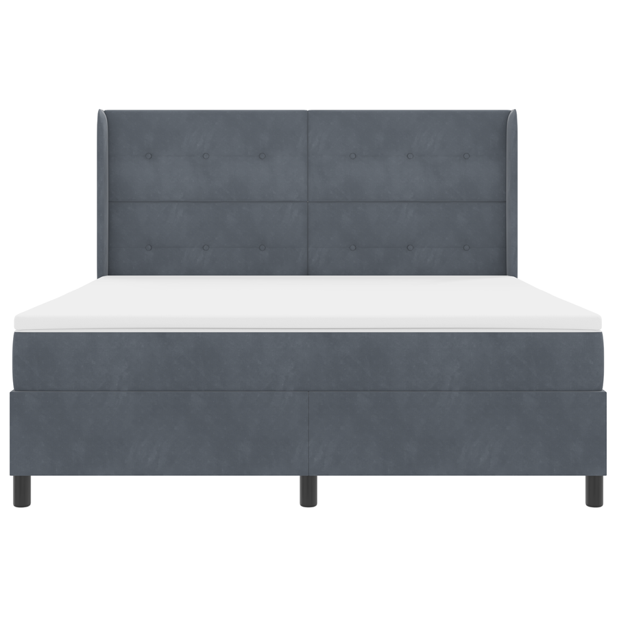 Boxspringbed met matras en LED fluweel donkergrijs 180x200 cm