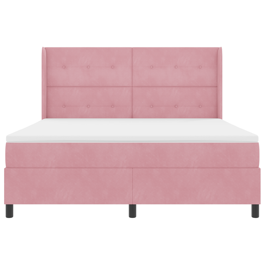 Boxspringbed met matras en LED fluweel roze 180x200 cm