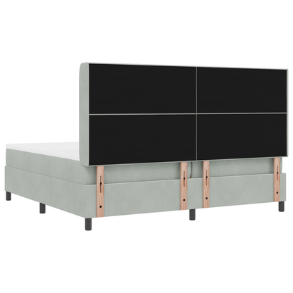 Boxspringbed met matras en LED fluweel lichtgrijs 200x200 cm