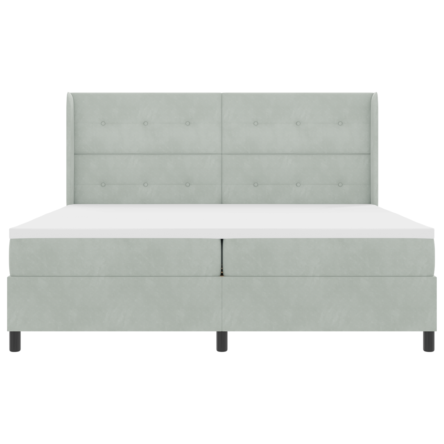 Boxspringbed met matras en LED fluweel lichtgrijs 200x200 cm