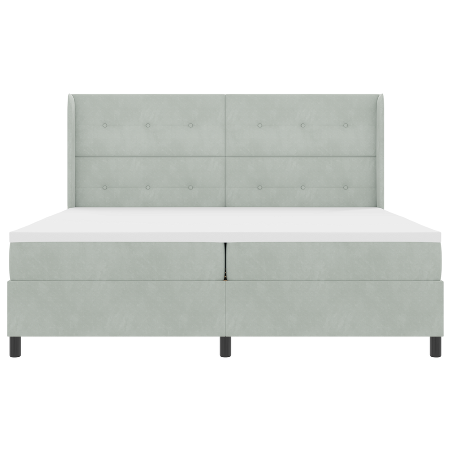 Boxspringbed met matras en LED fluweel lichtgrijs 200x200 cm