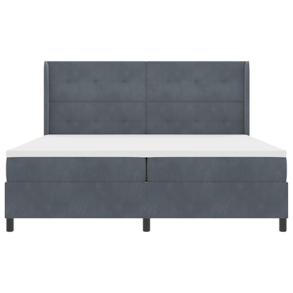 Boxspringbed met matras en LED fluweel donkergrijs 200x200 cm
