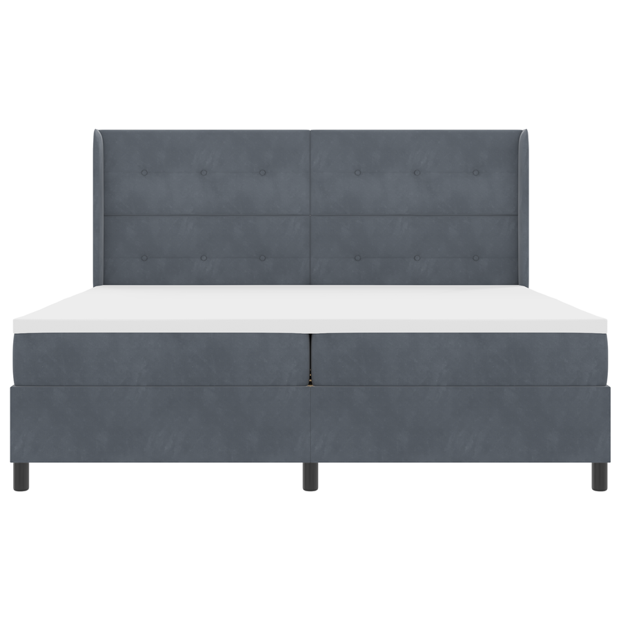 Boxspringbed met matras en LED fluweel donkergrijs 200x200 cm