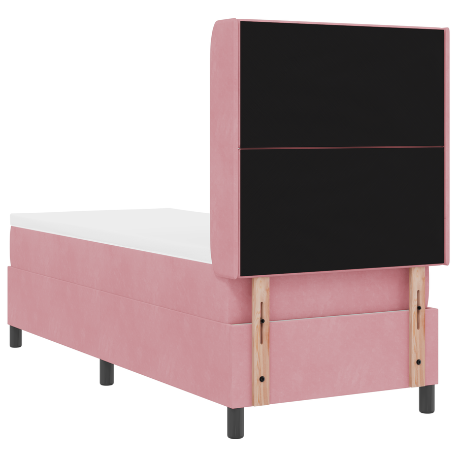 Boxspringbed met matras en LED fluweel roze 80x200 cm