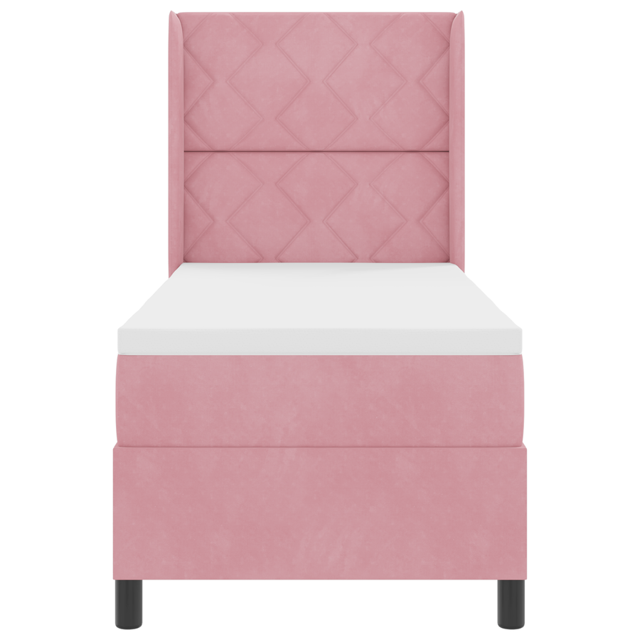 Boxspringbed met matras en LED fluweel roze 80x200 cm