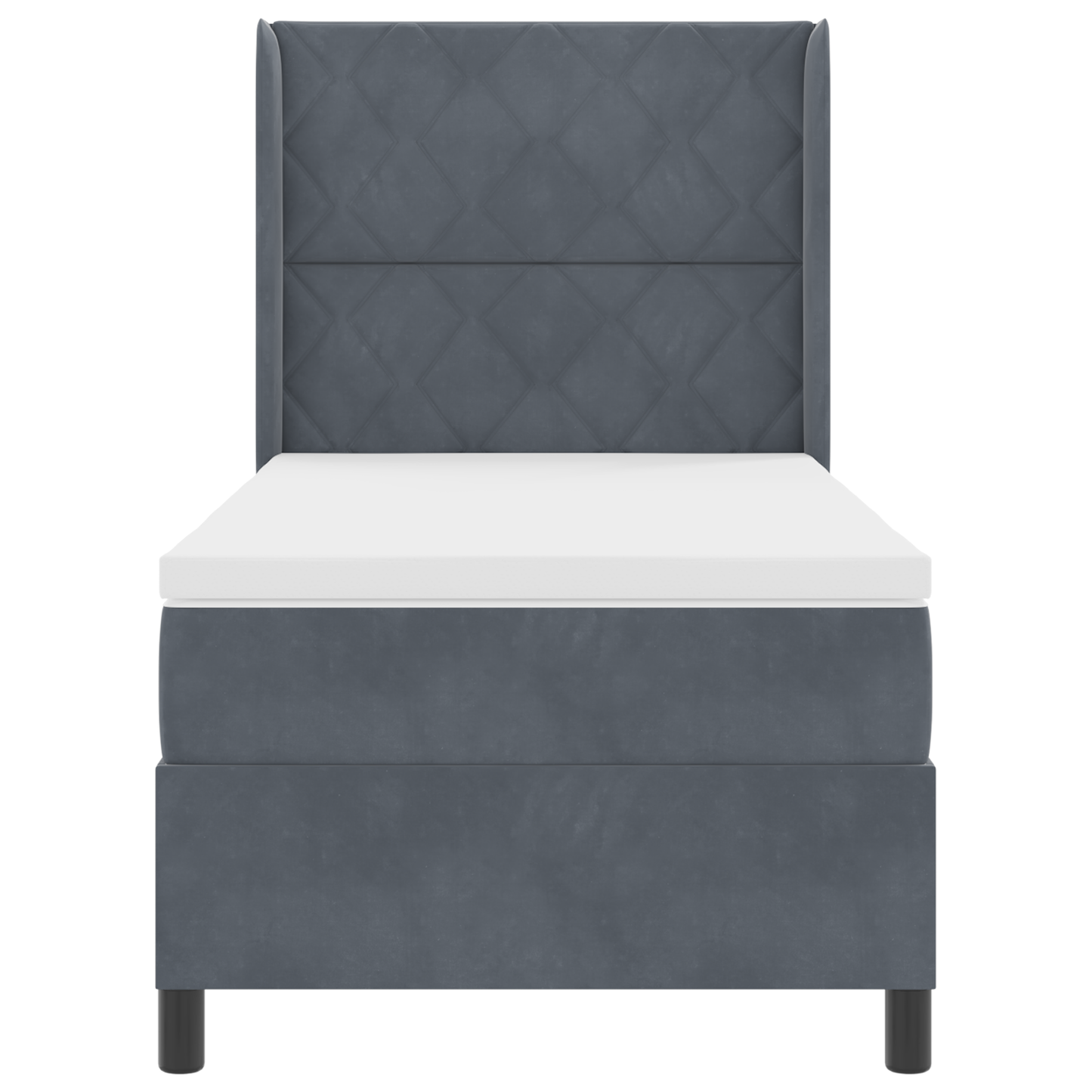 Boxspringbed met matras en LED fluweel donkergrijs 90x190 cm