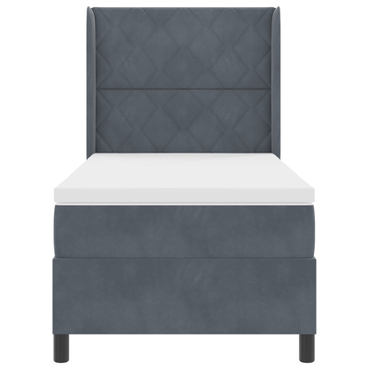 Boxspringbed met matras en LED fluweel donkergrijs 90x190 cm