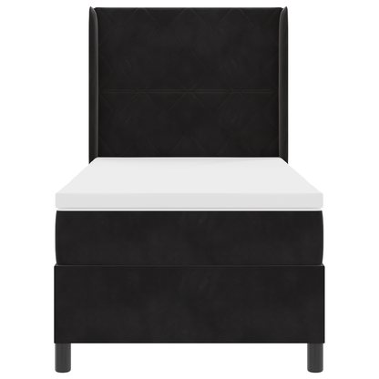Boxspringbed met matras en LED fluweel zwart 90x200 cm