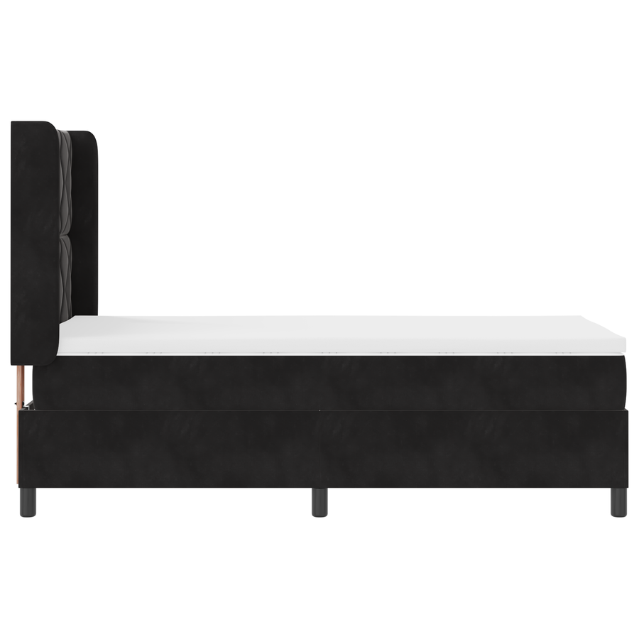 Boxspringbed met matras en LED fluweel zwart 100x200 cm