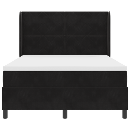 Boxspringbed met matras en LED fluweel zwart 140x190 cm