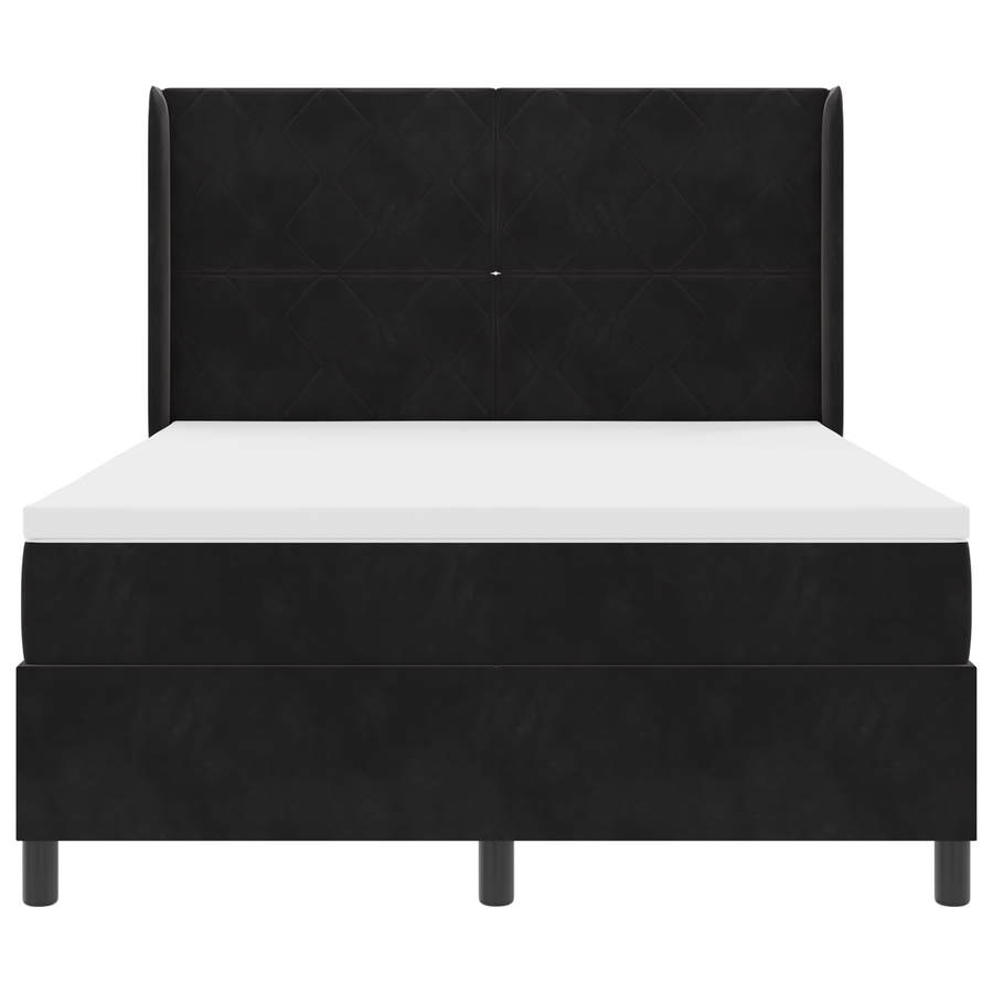 Boxspringbed met matras en LED fluweel zwart 140x200 cm