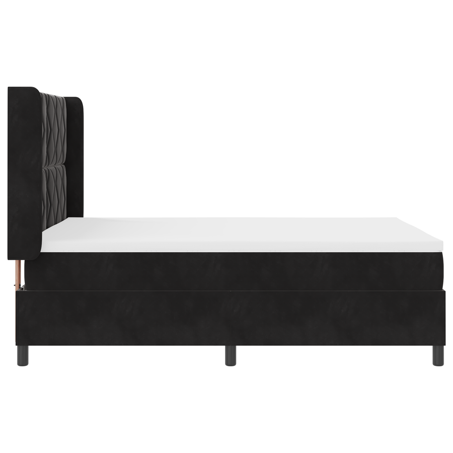 Boxspringbed met matras en LED fluweel zwart 140x200 cm
