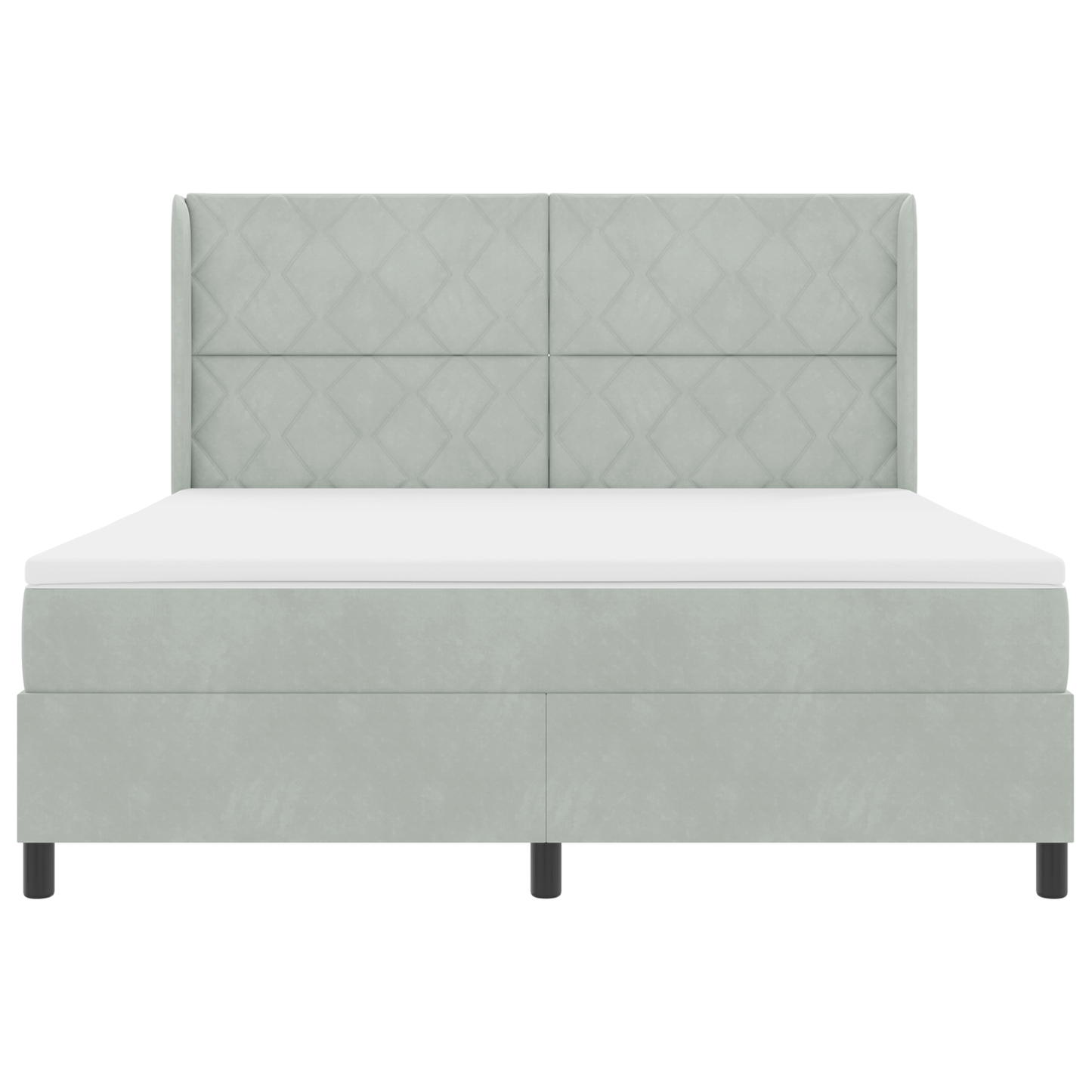 Boxspringbed met matras en LED fluweel lichtgrijs 180x200 cm