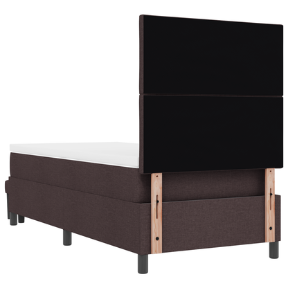 Boxspringbed met Matras & Bench Donkerbruin 100x200 cm Stof