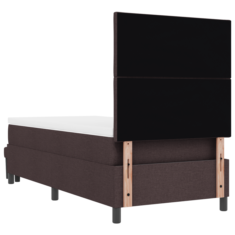 Boxspringbed met Matras & Bench Donkerbruin 100x200 cm Stof