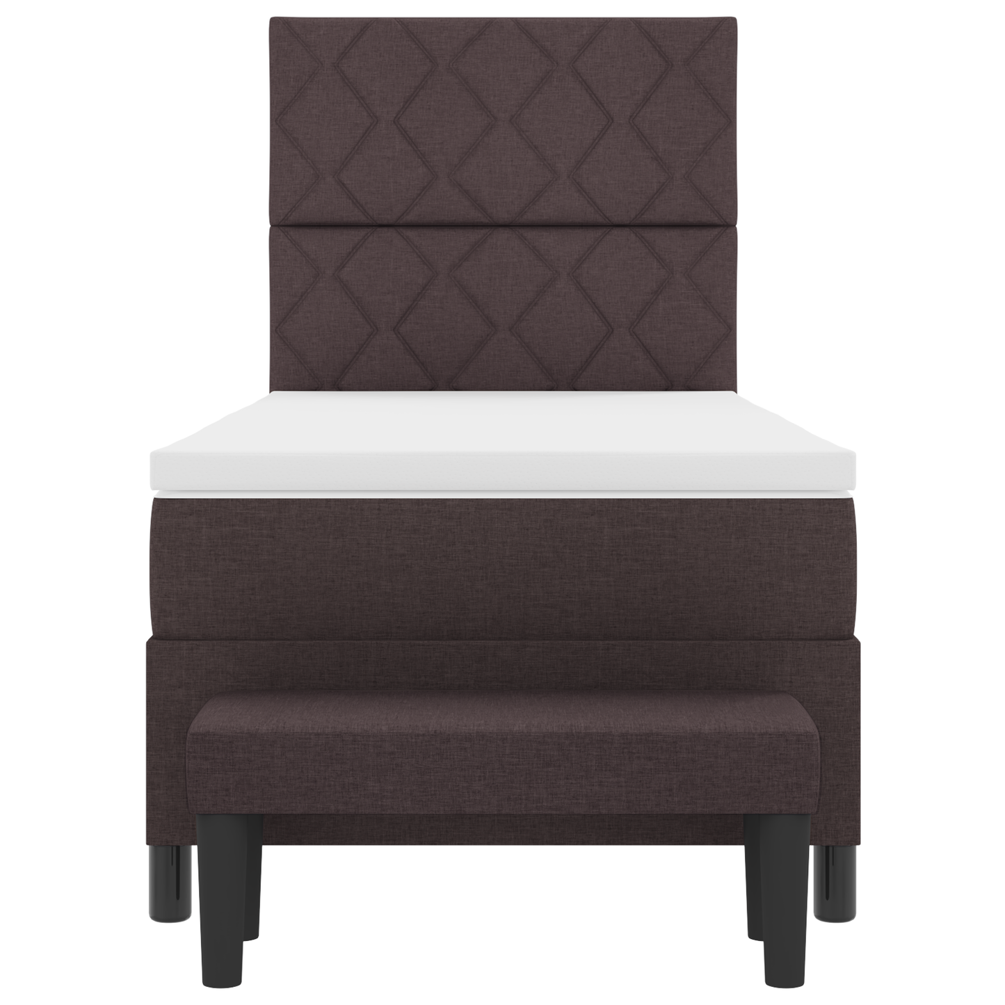 Boxspringbed met Matras & Bench Donkerbruin 100x200 cm Stof