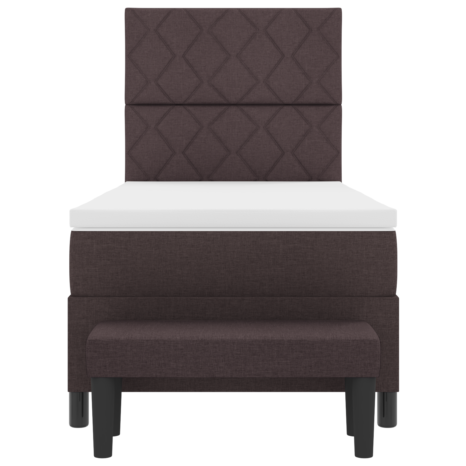 Boxspringbed met Matras & Bench Donkerbruin 100x200 cm Stof