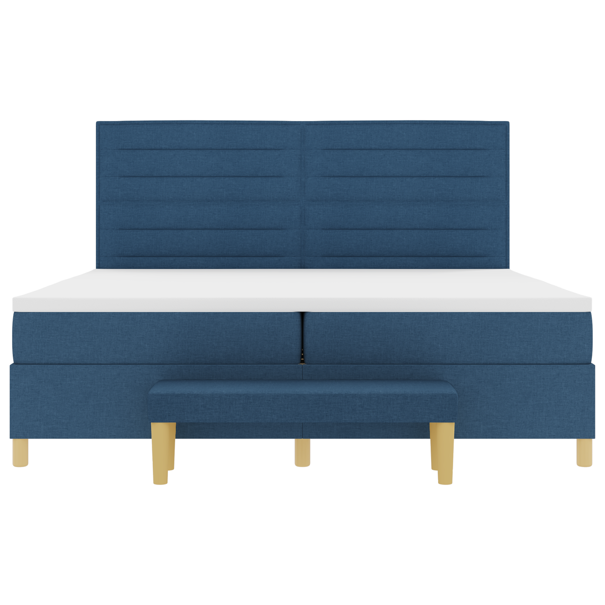 Boxspringbed met matras en bank stof blauw 200x200 cm